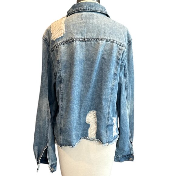 Ci Sono Distressed Denim Jean Jacket - Picture 2 of 10